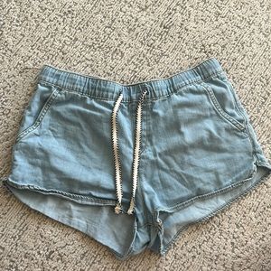 Roxy denim drawstring shorts
